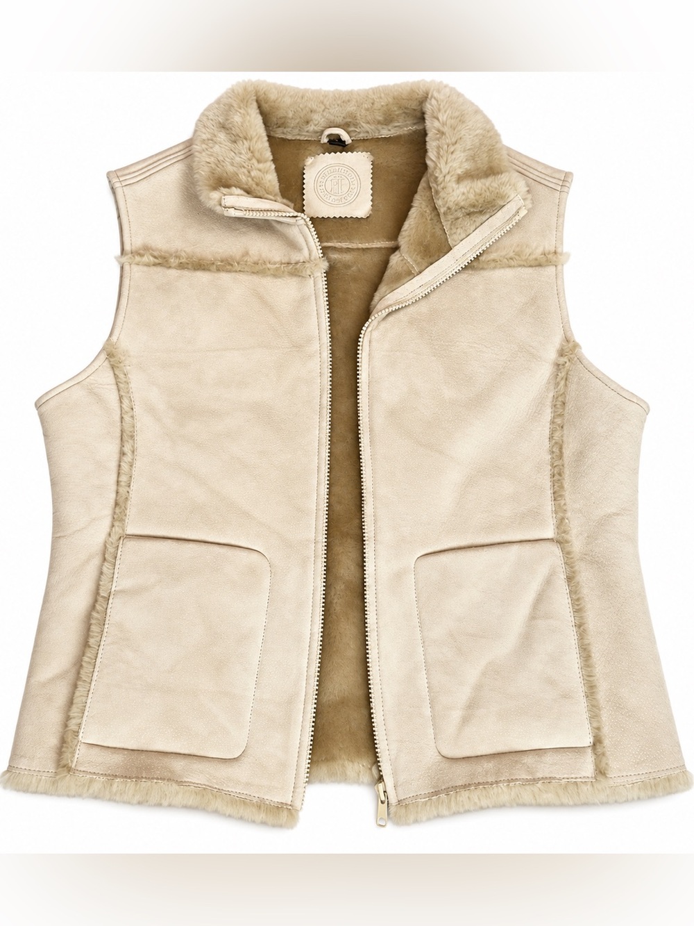 Vintage Stormtech Genuine Leather Fur Shearling Vest Medium